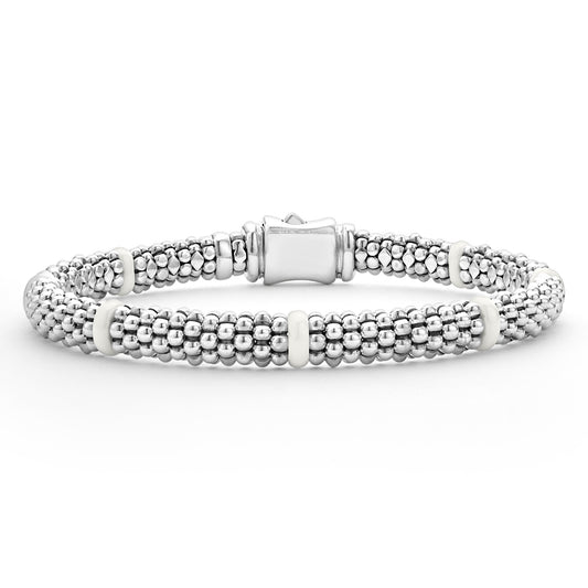 White Caviar Collection Ceramic Station Bracelet