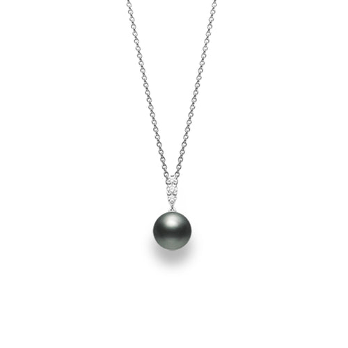 Morning Dew Black South Sea Pearl and Diamond Pendant