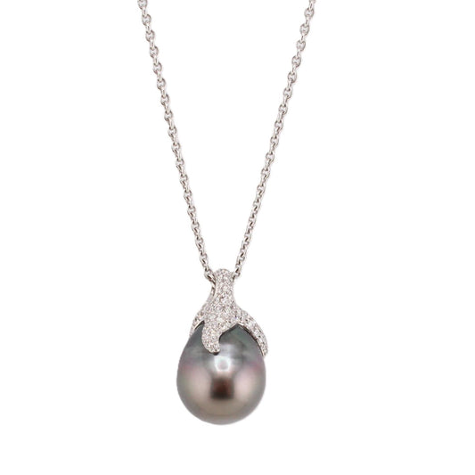 Black South Sea Pearl & Diamond Pendant