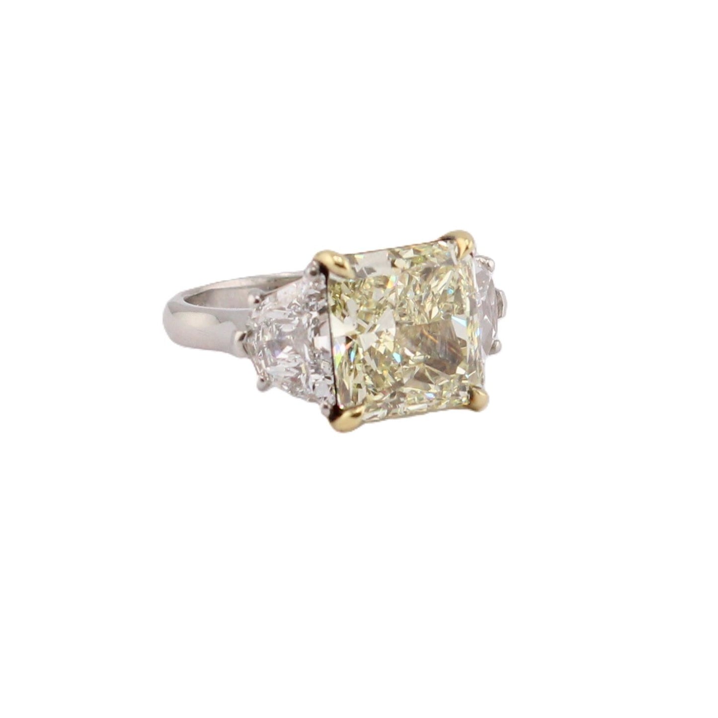 Custom Designed Fancy Light Yellow Diamond Three-Stone Ring