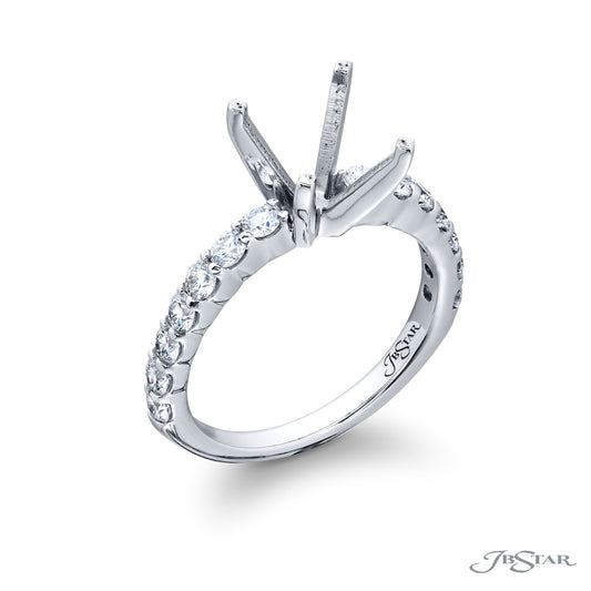 Platinum Engagement Mounting with Diamond Shoulders