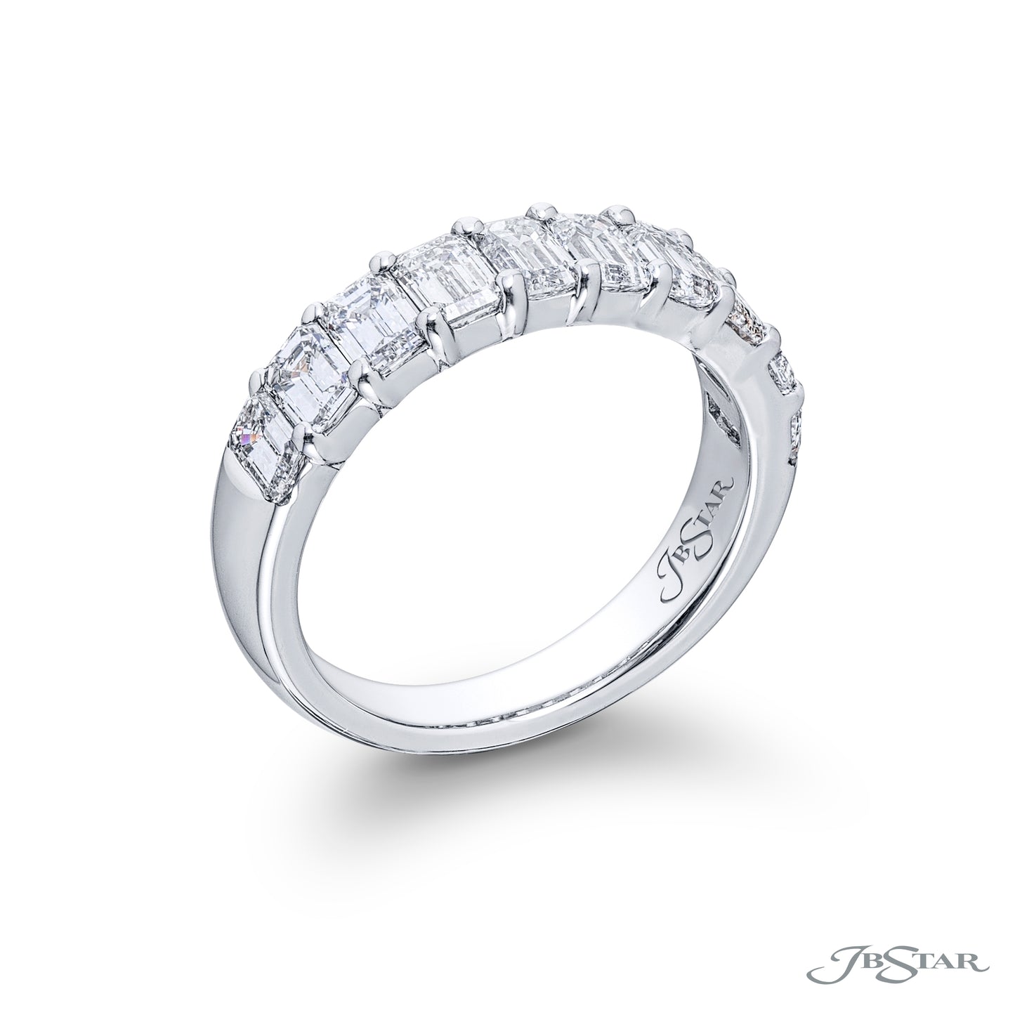 Emerald Cut  Diamond Wedding Band