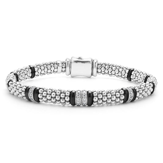 Black Caviar Collection Four Station Diamond Bracelet