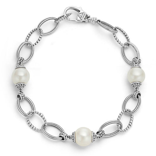 Caviar Pearl Link Bracelet