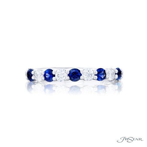 Blue Sapphire and DIamond Wedding Band