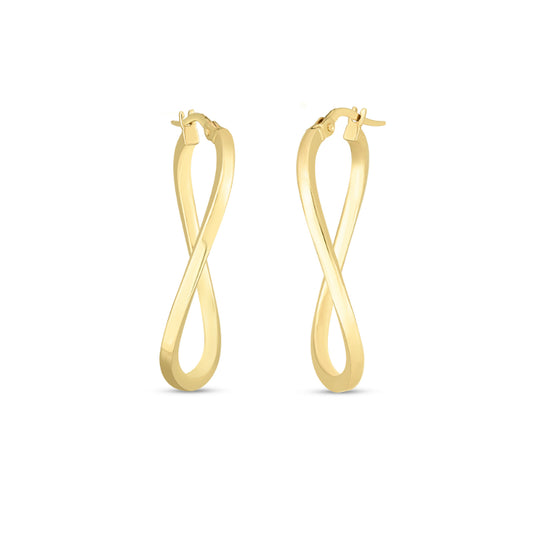 Designer Gold Collection Twist Hoop Earrings