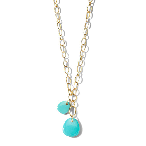 Rock Candy Double Pebble Turquoise Pendant