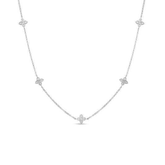 Love By the Inch Collection Diamond  Station Flower Necklace
