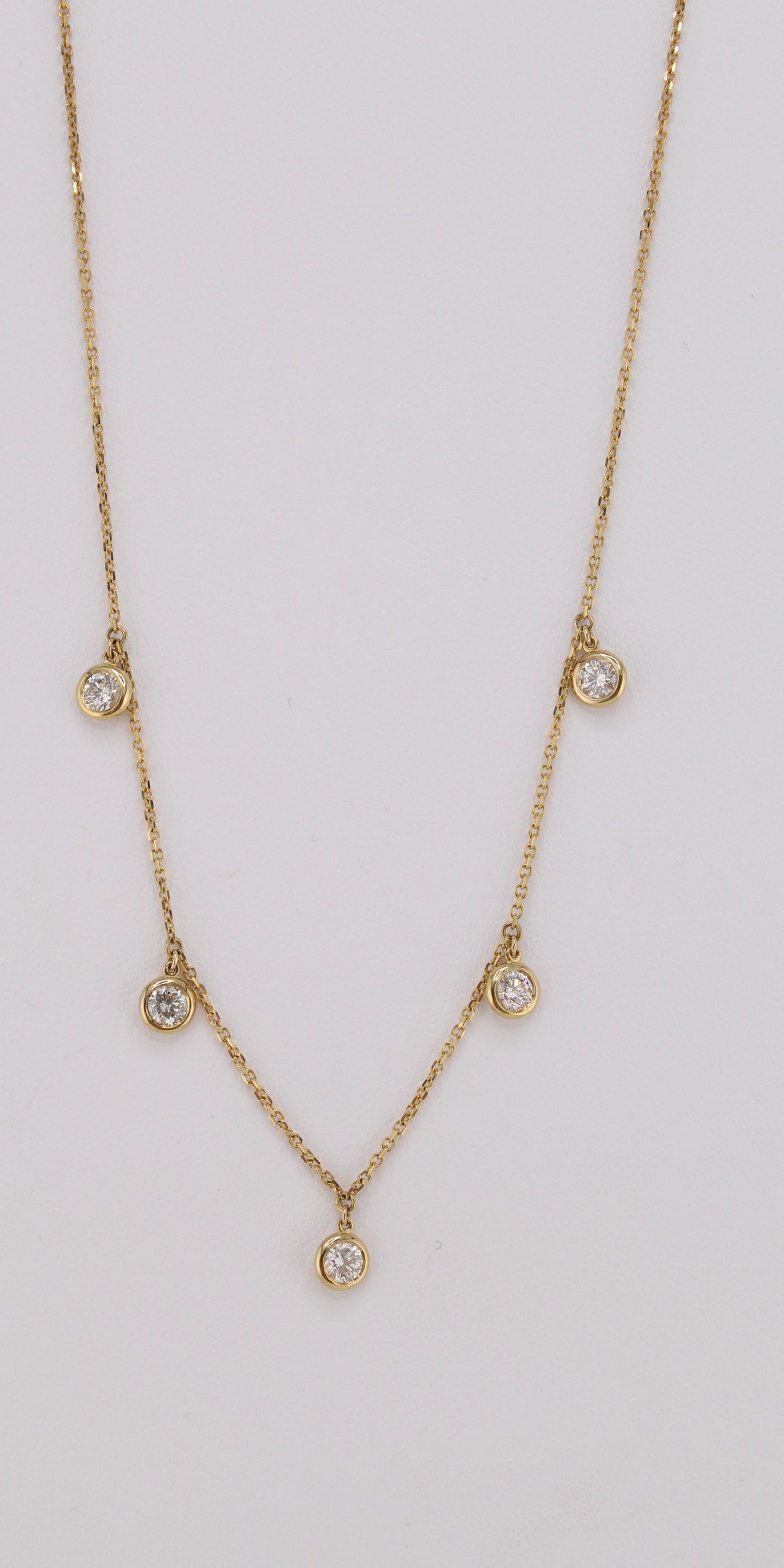 Diamond Dangle Station Necklace