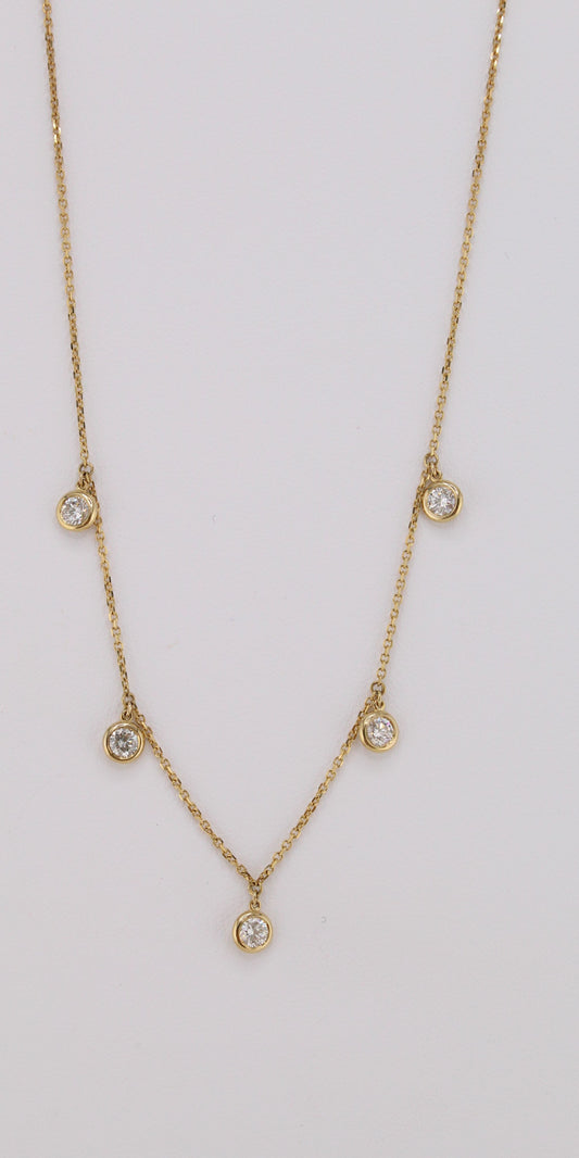 Diamond Dangle Station Necklace