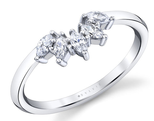 Marquise Cut Diamond Curved Band