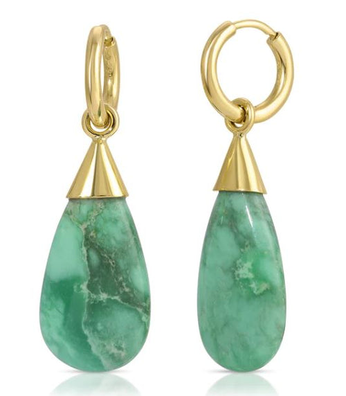 Detachable Variscite Hoop Earrings