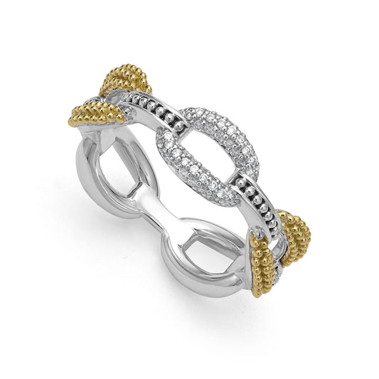 Small Two-Tone Eternity Diamond Ring