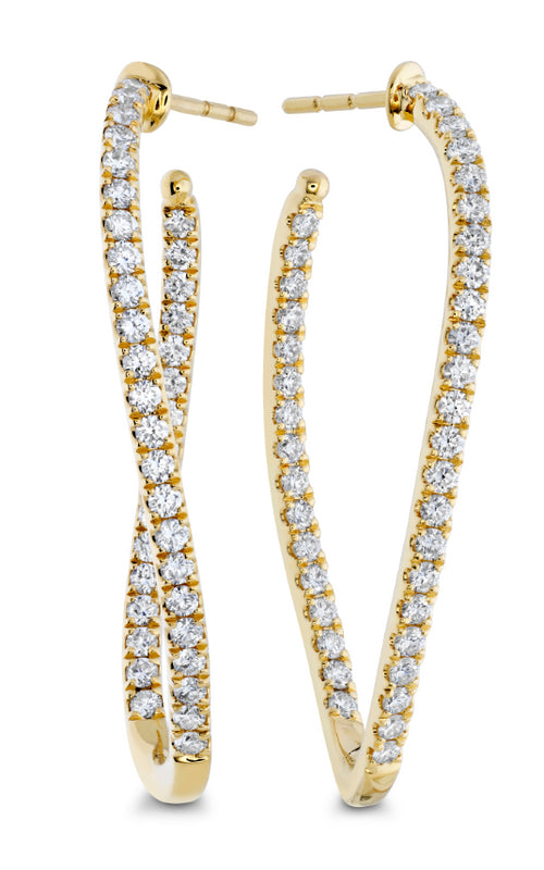 Shared Prong Twist Diamond Hoops