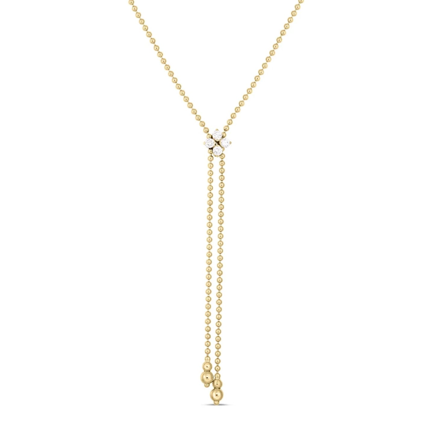 Love in Verona Collection Diamond Flower Lariat Necklace