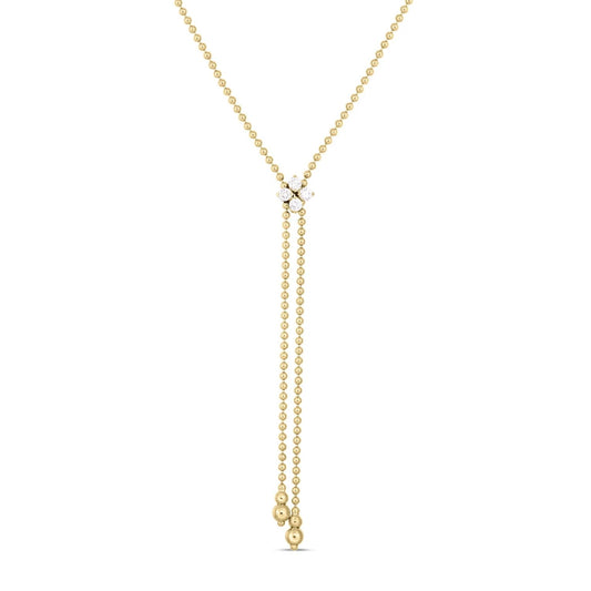 Love in Verona Collection Diamond Flower Lariat Necklace