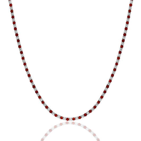 Ruby & Diamond Inline Necklace