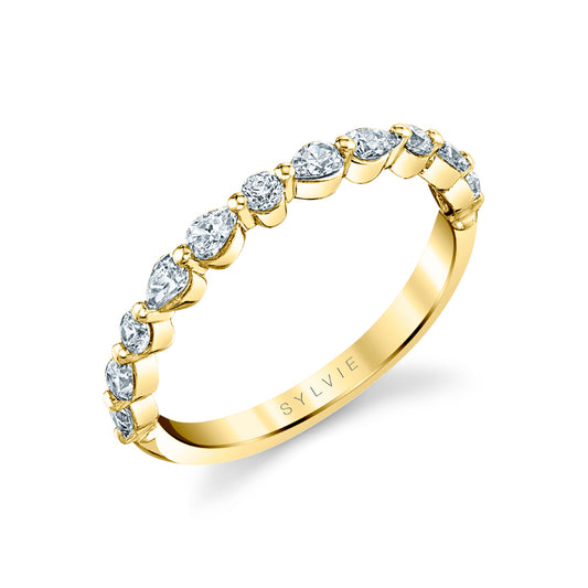 Pear and Round Diamond Band