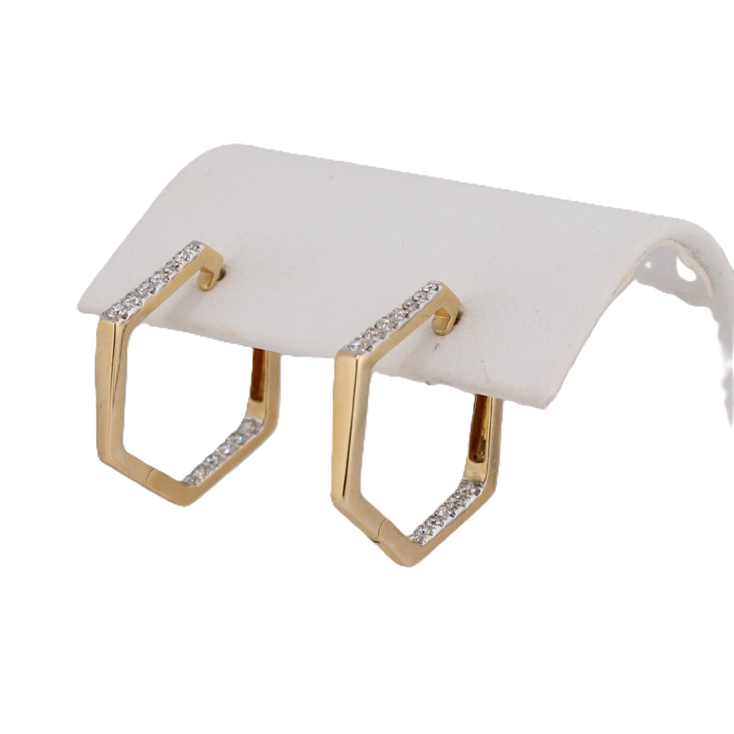 Hexagonal Diamond Hoops,