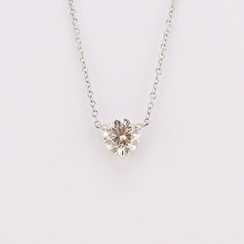 Diamond Solitaire Pendant with Diamond Clasp