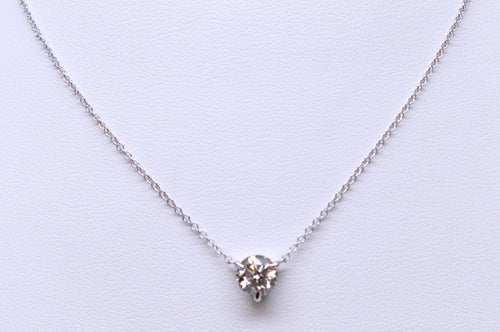 Diamond Solitaire Pendant with Diamond Clasp