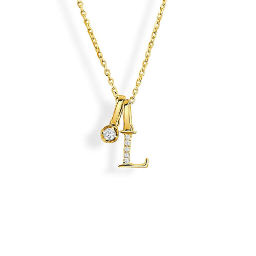 "L" Initial Diamond Pendant