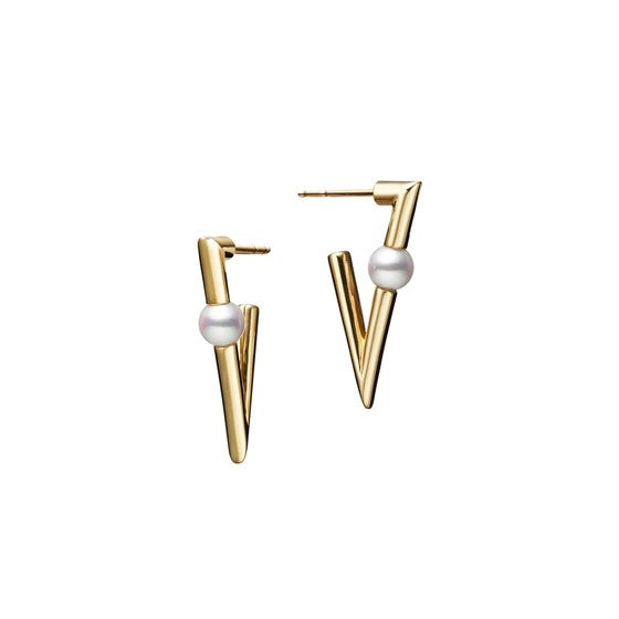 V Code Akoya Pearl Earrings