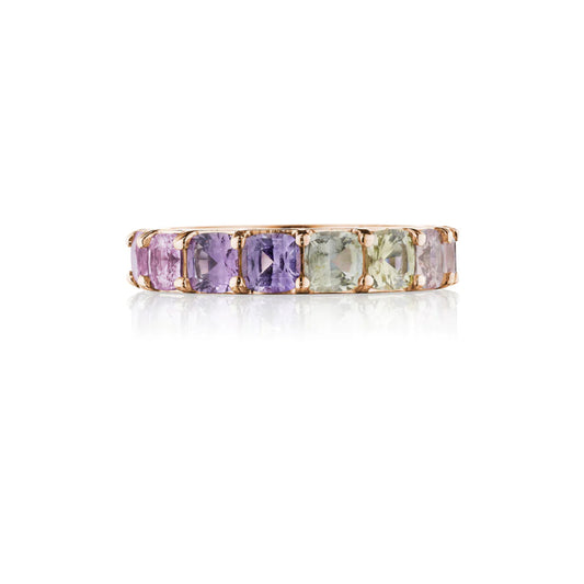 Watercolor Collection Mixed Pink Sapphire Eternity Ring