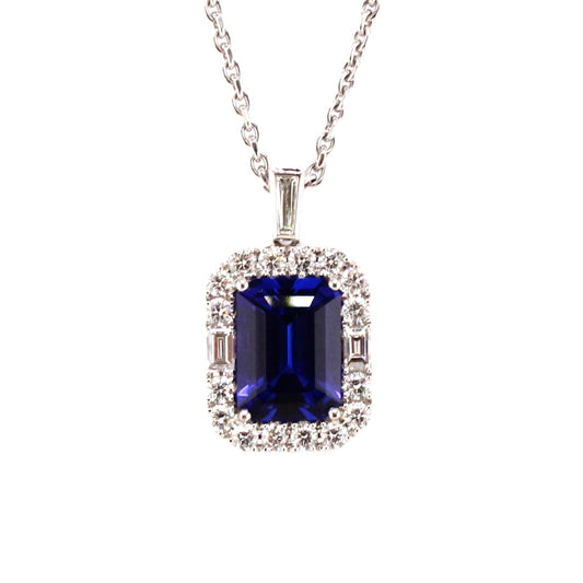Tanzanite and Diamond Pendant,