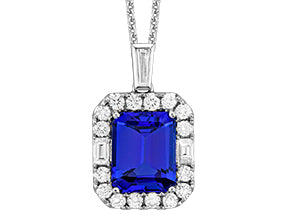 Tanzanite and Diamond Pendant,