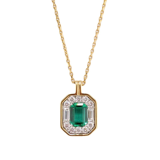 Emerald and Diamond Pendant
