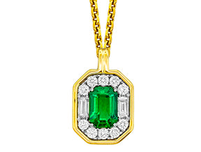 Emerald and Diamond Pendant