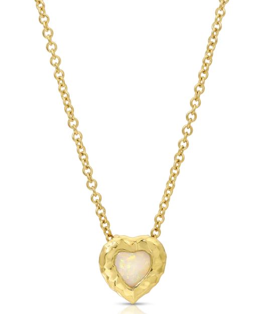 Coral Beach Collection Opal Heart Necklace