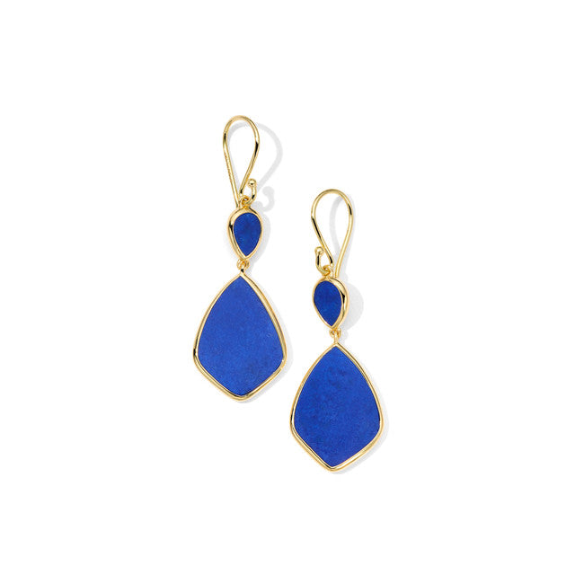 Polished Rock Candy Collection Blue Lapis Drop Earrings