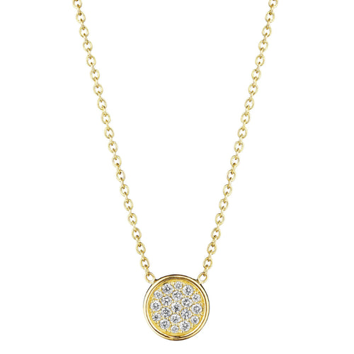 Penny Pave Collection Pave Diamond Round Disc Pendant