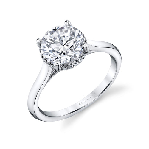 Elliott Round Cut Solitaire Hidden Halo Mounting