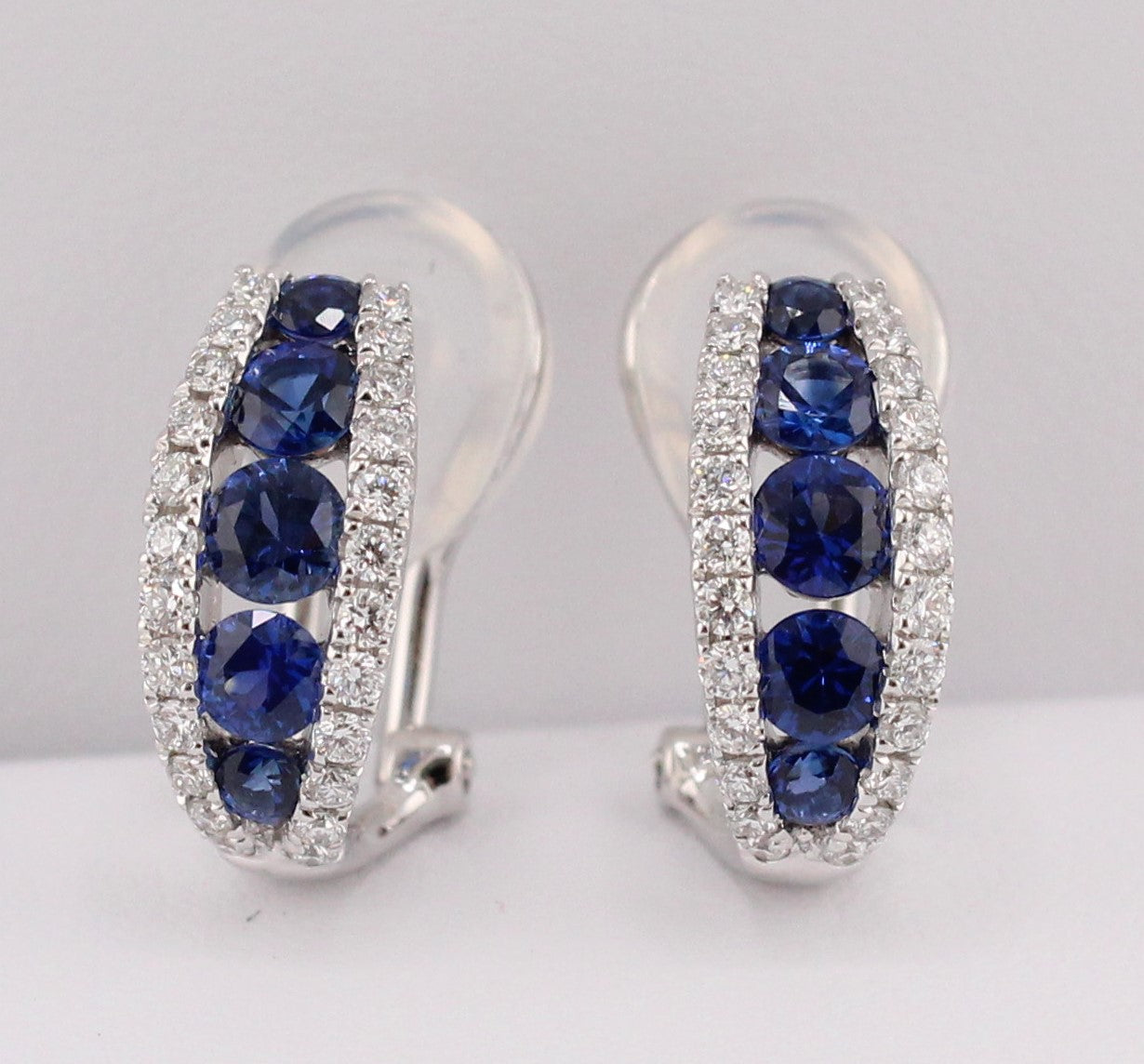 Blue Sapphire & Diamond Earrings