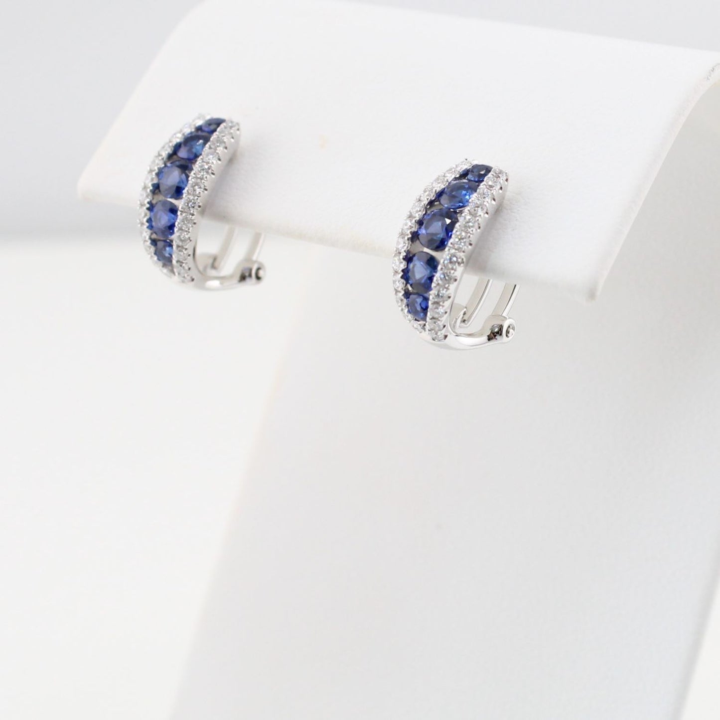 Blue Sapphire & Diamond Earrings