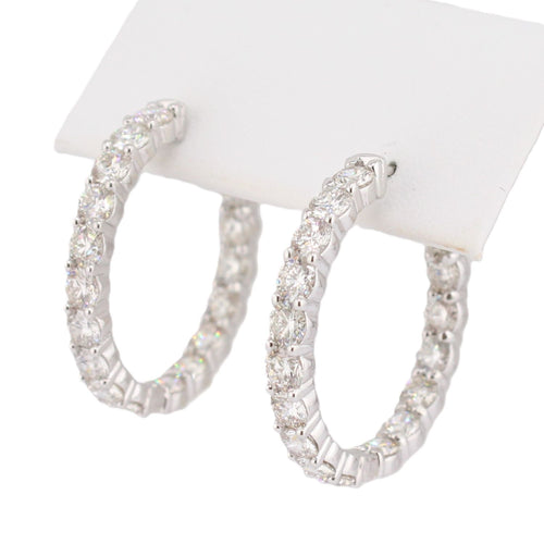 Diamond Inside Outside Hoop Earrings
