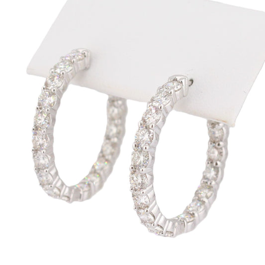Diamond Inside Outside Hoop Earrings