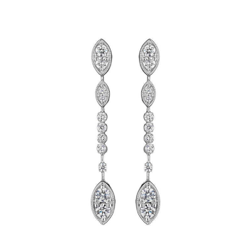 Wave Collection Diamond Dangle Earrings