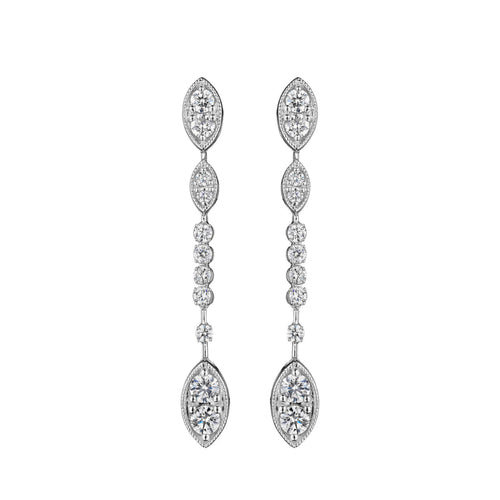 Wave Collection Diamond Dangle Earrings