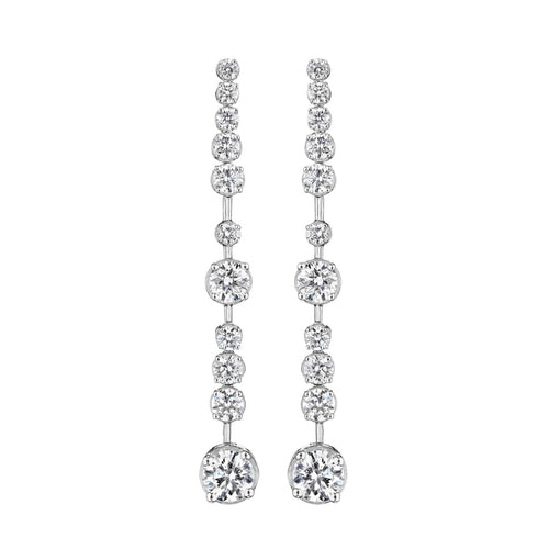 Wave Collection Diamond Dangle Earrings