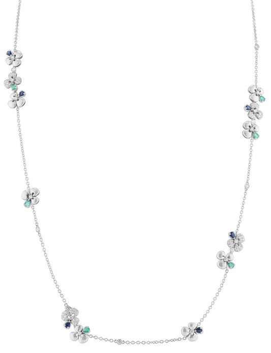 Ischia Collection Emerald, Sapphire & Diamond Station Necklace