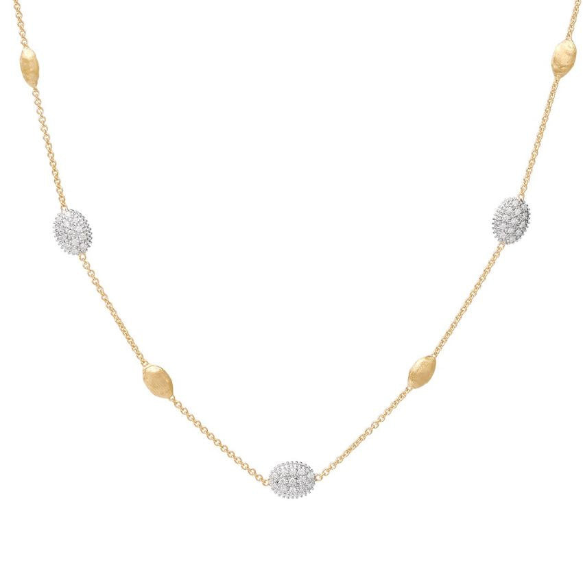 Siviglia Diamond and Gold Bean Necklace