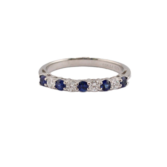 Blue Sapphire and Diamond Ring