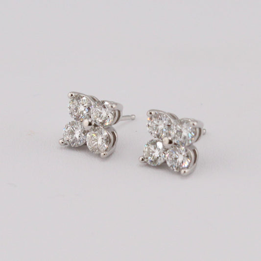 Diamond Flower Earrings