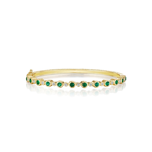 Aura Collection Emerald and Diamond Bangle