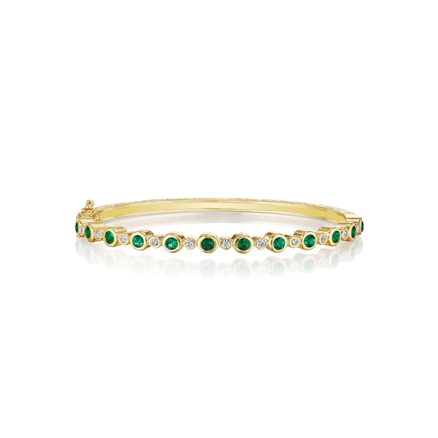 Aura Collection Emerald and Diamond Bangle