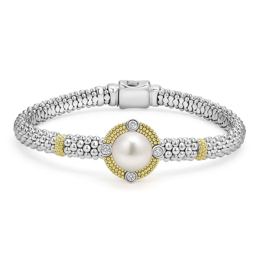 Luna Collection Pearl with Diamond Bracelet